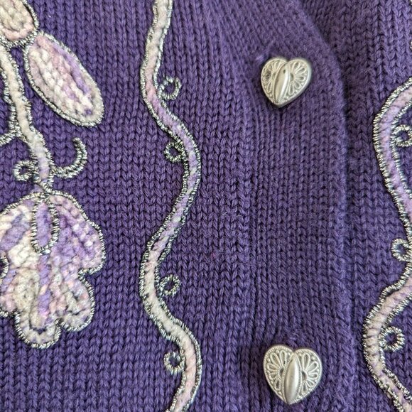 Koret Vintage Wool Floral Embroidered Cardigan - Picture 4 of 8